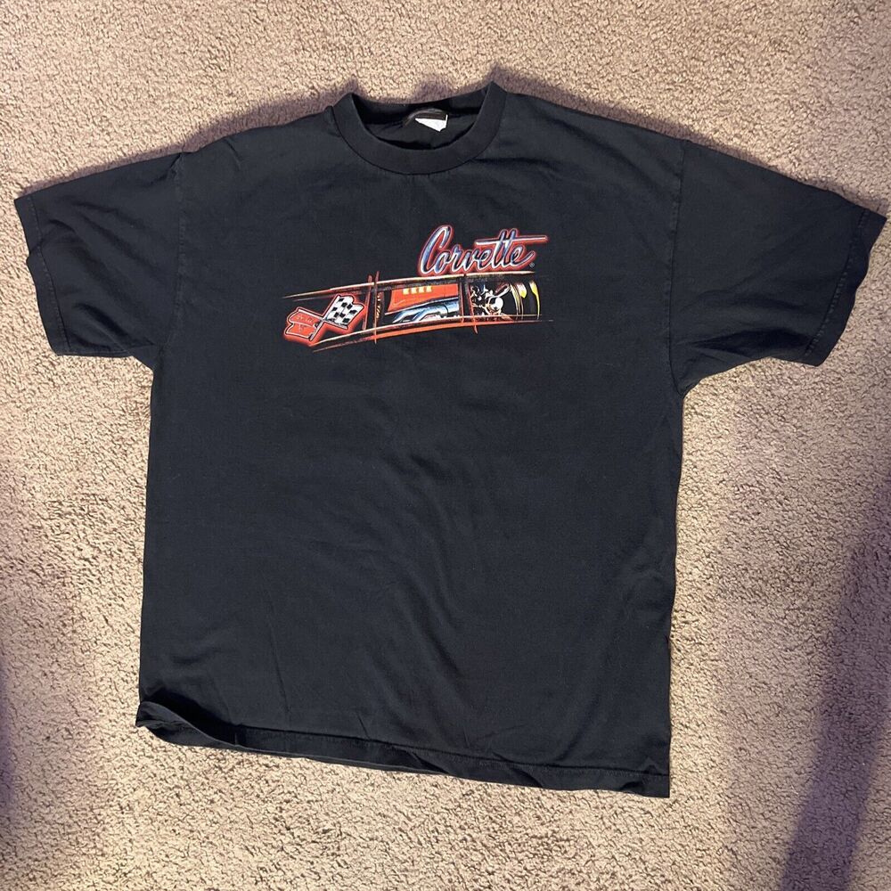 Wicked Metal Mens XL Black T Shirt Chevrolet Corvette Park Loud (Front/Back)